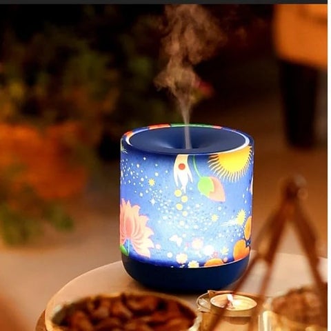 Fruik Abundance Ultrasonic Aroma Diffuser Elegant Rattan Design Warm LED Light Efficient Safe Versatile for Home Workplace 300ml