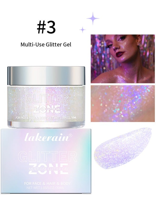 lakerain جل جليتر هولوجرافي للجسم والوجه والشعر وألوان الشفاه تتغير تحت الضوء نباتي وخالي من القسوة آمن وسهل الاستخدام رقم 03 - Image 1