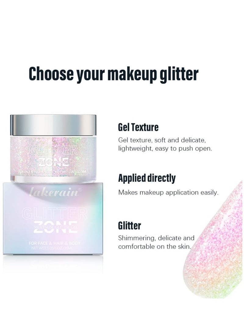 lakerain جل جليتر هولوجرافي للجسم والوجه والشعر وألوان الشفاه تتغير تحت الضوء نباتي وخالي من القسوة آمن وسهل الاستخدام رقم 03 - Image 4