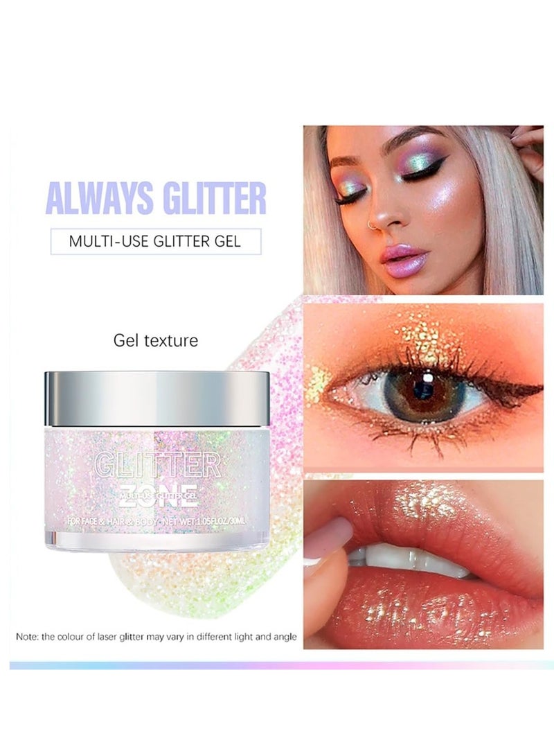 lakerain جل جليتر هولوجرافي للجسم والوجه والشعر وألوان الشفاه تتغير تحت الضوء نباتي وخالي من القسوة آمن وسهل الاستخدام رقم 03 - Image 2