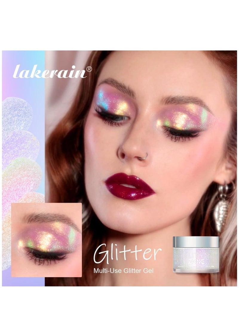 lakerain جل جليتر هولوجرافي للجسم والوجه والشعر وألوان الشفاه تتغير تحت الضوء نباتي وخالي من القسوة آمن وسهل الاستخدام رقم 03 - Image 3