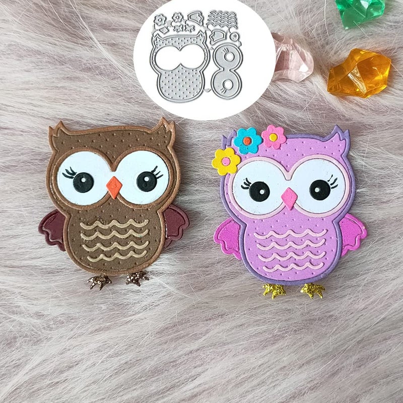 Couple Owls Cutting Die Cuts DIY Crafts Template Couple Owls Scrapbook Cards Cutting Dies Cut Stencils for DIY Embossing Card Making Decorative Paper Dies Scrapbooking