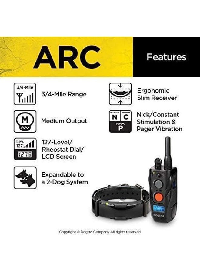 Dogtra ARC Slim Ergonomic 3/4-Mile Remote Dog Training E-Collar with 127-Level Precise Control via LCD Screen - Image 3