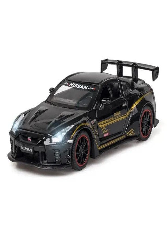 FEXXA 1:32 Scale Exclusive Alloy Metal Pull Back Die-cast Car Model with Sound Light Mini Auto Toy for Kids Metal Model Toy Car with Sound and Light? (1:32 Nissan GTR -Black) - Image 4