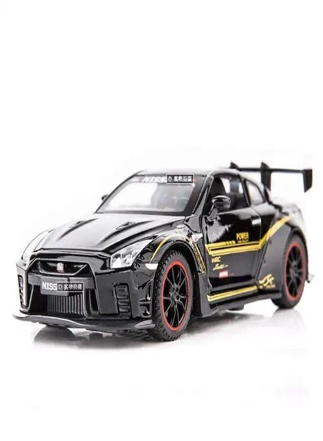 FEXXA 1:32 Scale Exclusive Alloy Metal Pull Back Die-cast Car Model with Sound Light Mini Auto Toy for Kids Metal Model Toy Car with Sound and Light? (1:32 Nissan GTR -Black) - Image 1