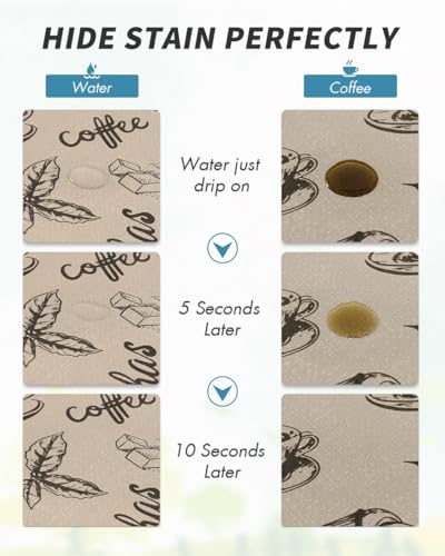 AMOAMI Coffee Mat Hide Stain Rubber Backed Absorbent Dish Drying Mat for Kitchen Counter - Fits Under Coffee Maker & Espresso Machine (12x19, Milk Tea) - Image 3