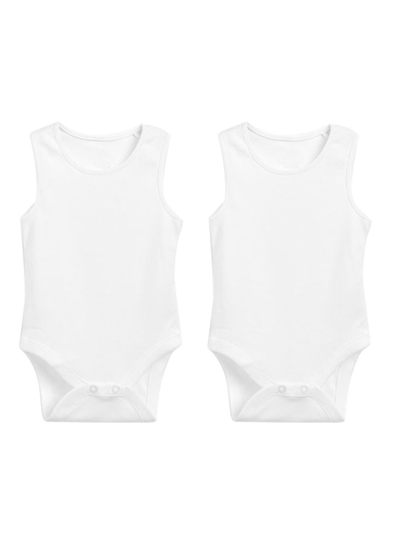 Tiny Toes - 100% Cotton Pack of 2 Sleeveless Bodysuit_18-24m - Image 1
