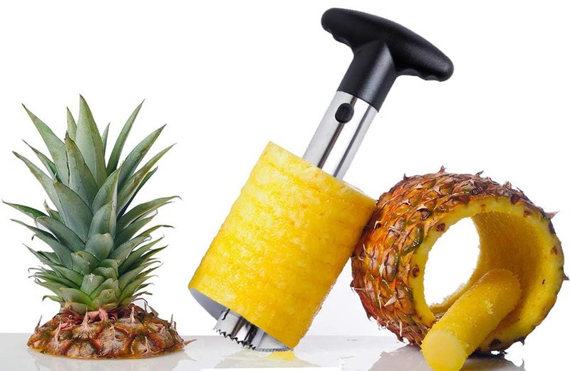 EXPORTTANZA Stainless Steel Pineapple Corer Cutter Slicer Wedger Dicer Peeler Fruit Tool Cut Pineapple Quick and Easy Without a Knife Includes One Year Warranty and a Free Pineapple Recipe eBook - Image 1