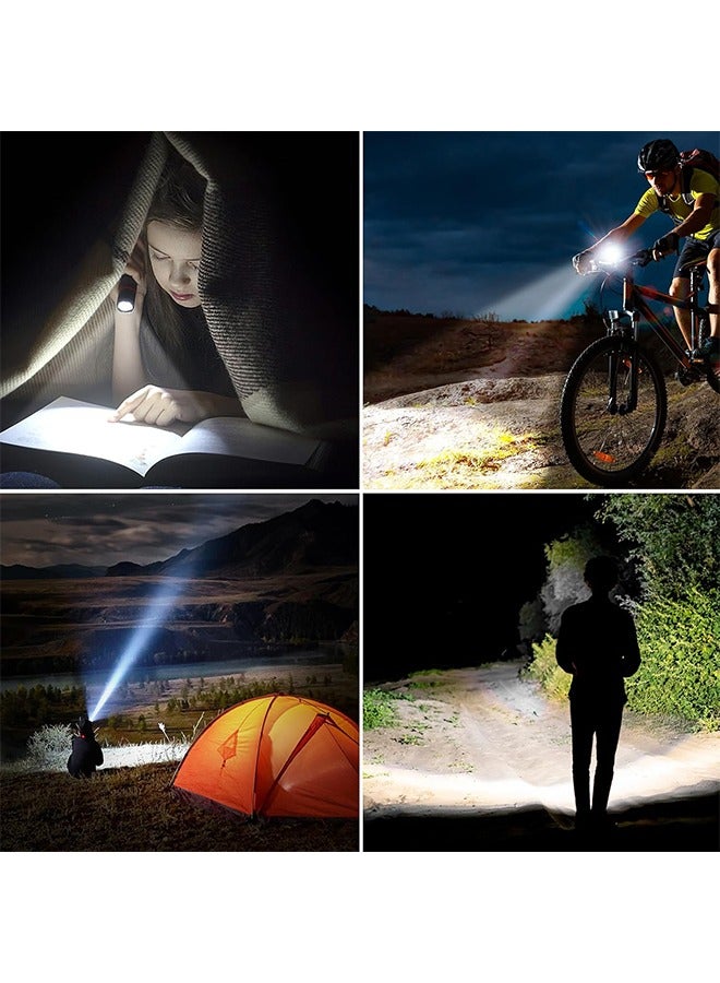 LED Torch Rechargeable, 1 Pack Super Bright Adjustable Focus Flashlight, Zoomable, Long Battery Life, Waterproof Pocket Size Torch for Power Cuts, Emergency, Camping, Outdoor