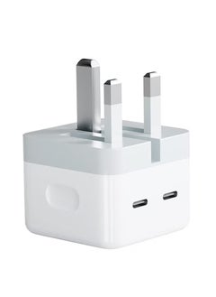 USB C Plug, 50W Dual USB C Fast Charger Plug Power Adapter for iPhone 15/14/14 Plus/Pro/ 14 Pro Max/ 13/12/ 11/ X/Samsung/Pad/Speaker/AirPods