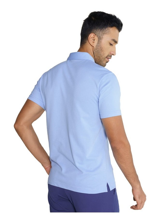 DaMENSCH DAMENSCH Men's Constant All Degree Regular Fit Zip-up Polo - Easy Blue - Large  - Image 5