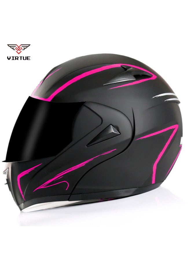 DOT Double Lens Electric Car Helmet Exposed with Sub-Powder Lightning Tea Mirror