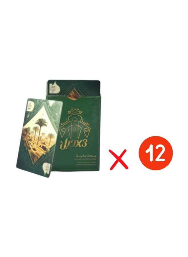 3x double Pack Of 32 Baloot Card Game Breakage And Water Resistant Cards High Quality, 12 Box - Green - Image 1