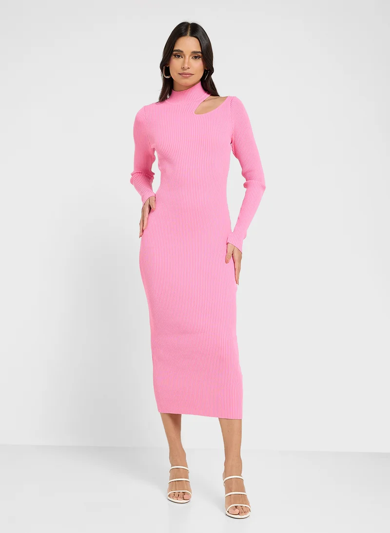 Bardot Cutout Knit Dress