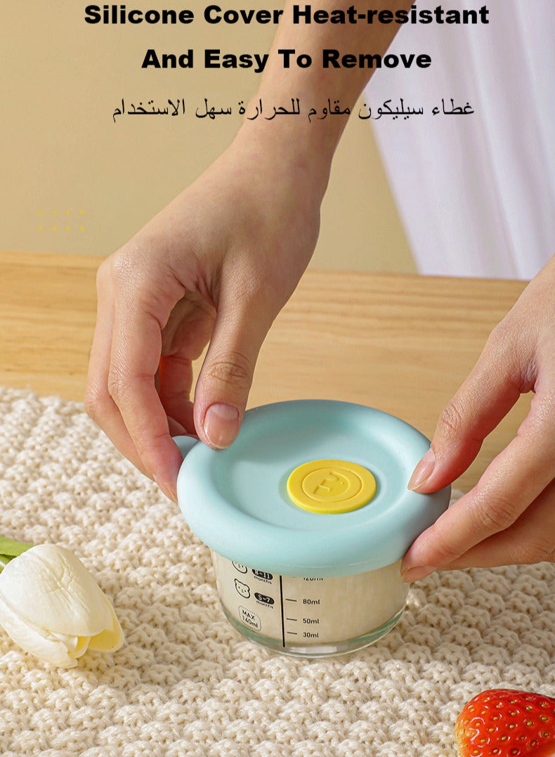 Jourvent Square Baby Food Storage Containers 3 Pack Reusable Infant Snack Jars with Lids Microwave and Dishwasher Safe for Everyday Use Toddler and Baby Feeding - Image 4