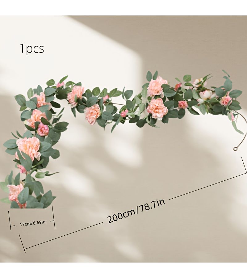78.7 بوصة كرمة ورد اصطناعية مع محاليق، ديكور حفل زفاف وغرفة - Image 2