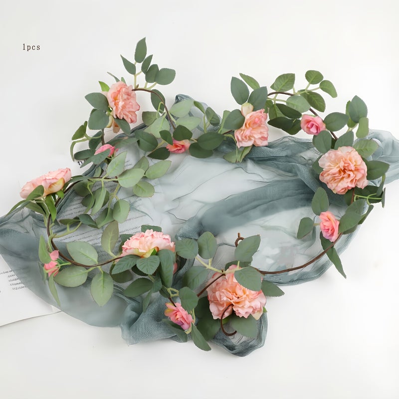 78.7 بوصة كرمة ورد اصطناعية مع محاليق، ديكور حفل زفاف وغرفة - Image 1