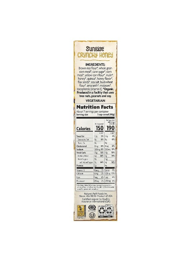 Nature's path Nature's Path, Organic Sunrise® Crunchy Honey Cereal, 10.6 oz (300 g) - Image 2