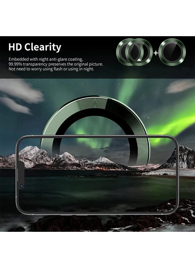 MOG - Mog Clear Camera Lens Protector Used For iPhone 13 Pro Ultra Clarity Image Anti Scratch Bubble Proof Aluminum Alloy Easy Installation Full Coverage Lens Protection Green - Image 1