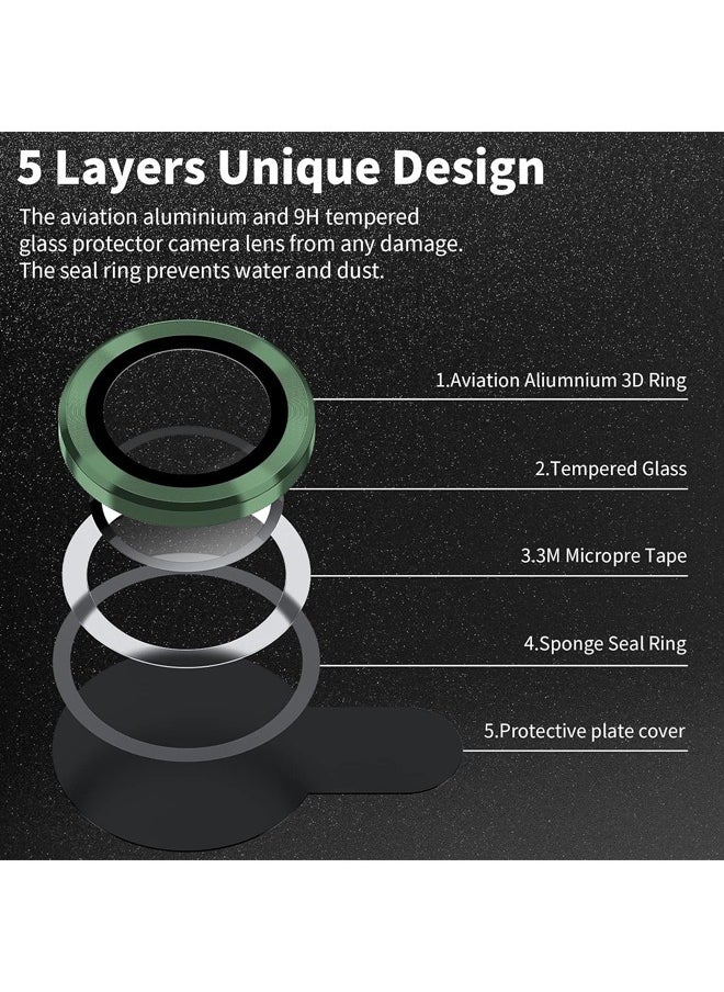MOG - Mog Clear Camera Lens Protector Used For iPhone 13 Pro Ultra Clarity Image Anti Scratch Bubble Proof Aluminum Alloy Easy Installation Full Coverage Lens Protection Green - Image 1