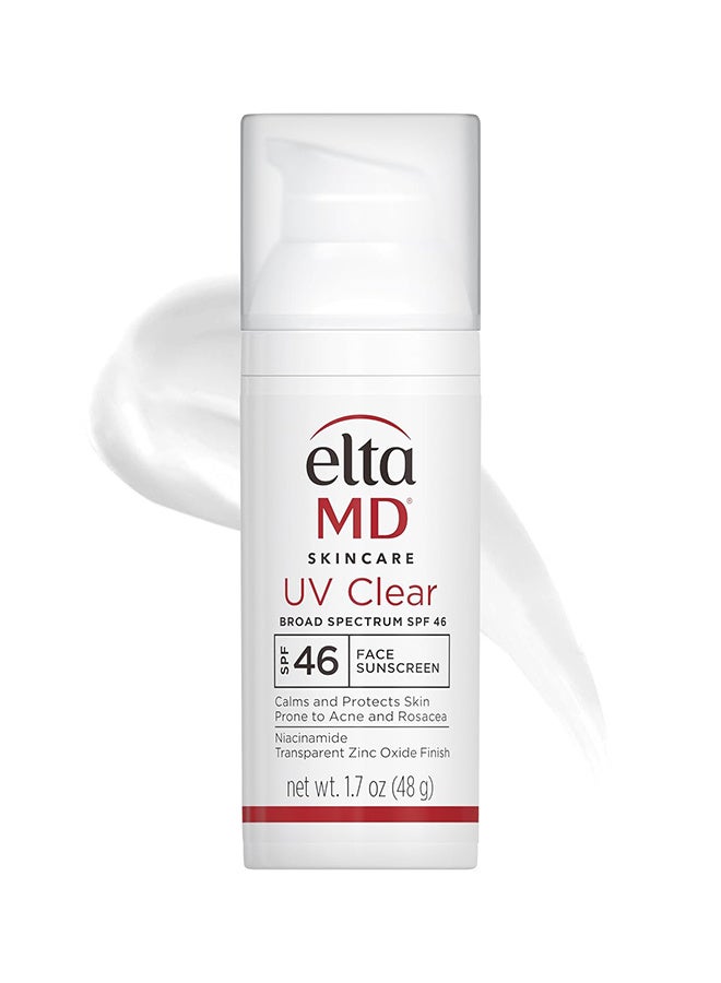 EltaMD UV Clear Facial Sunscreen SPF 46 For Unisex, Oil Free Sunscreen With Zinc Oxide, 48G - Image 1