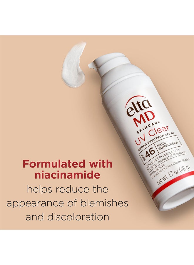 EltaMD UV Clear Facial Sunscreen SPF 46 For Unisex, Oil Free Sunscreen With Zinc Oxide, 48G - Image 3