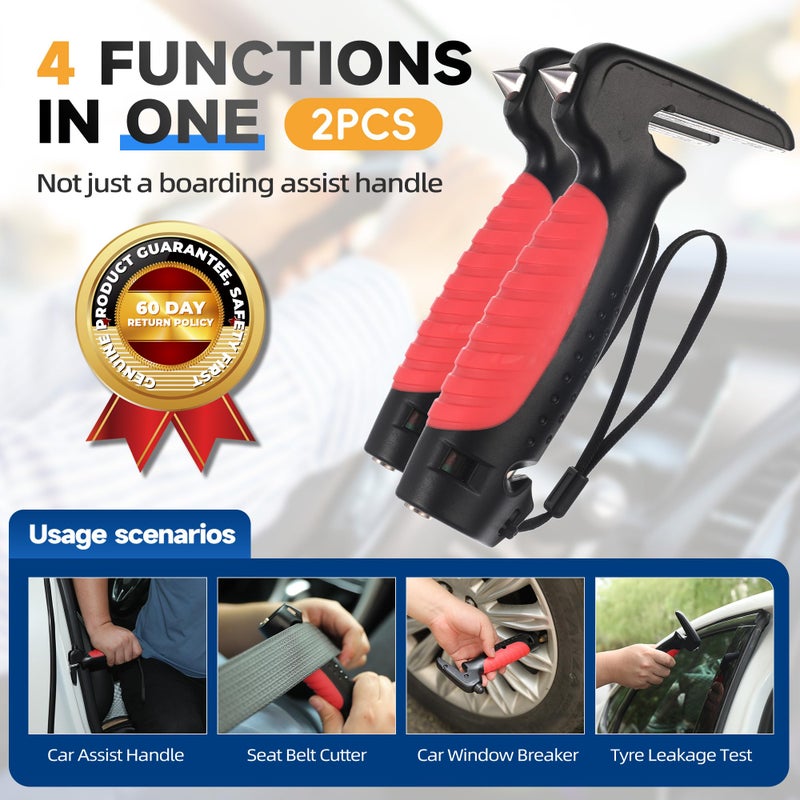 JFMkaer 4 in 1 Car Door Handle Assist for Elderly 2PCS - Multifunction Car Transfer Aid - Help Elderly Get Out of Car, Auto Cane Portable Vehicle Support Handle for Seniors, Handicapped, Max 450 Pounds - Image 4