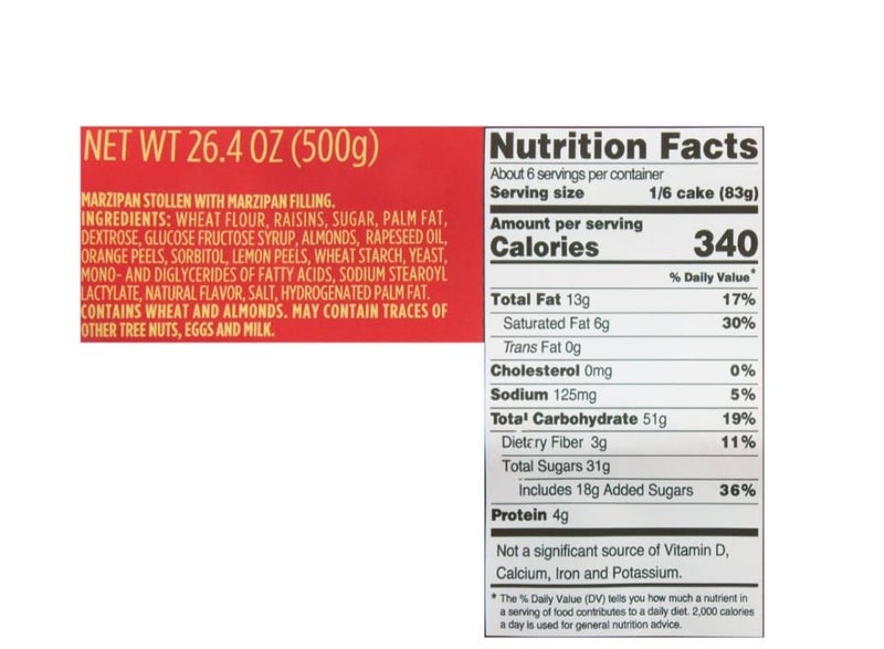 Classic Christmas Stollen and Marzipan Stollen German Xmas Tradition Fruitcake Bread 26.4 oz each (26.4, Classic and Marzipan) - Image 3