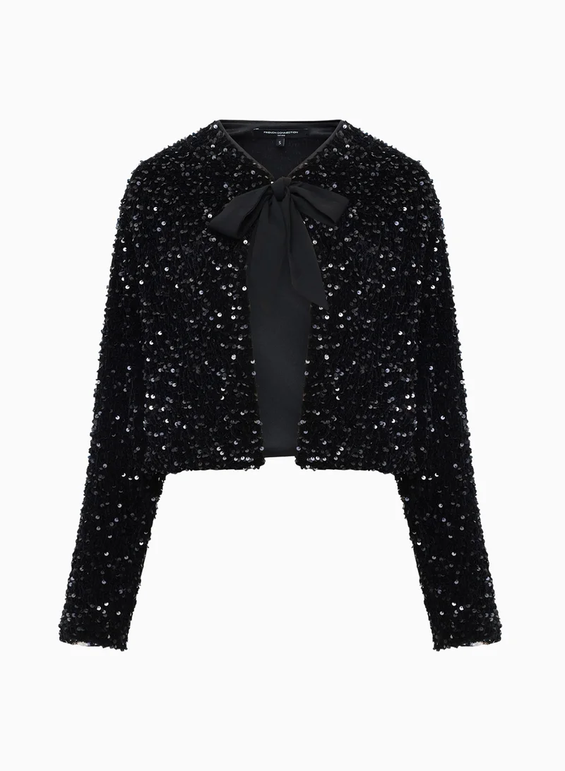 فرنش كونكشن Monet Sequin Tie Cardigan