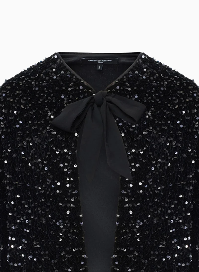 فرنش كونكشن Monet Sequin Tie Cardigan