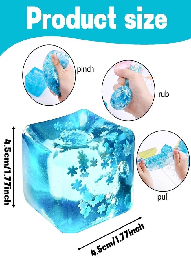 DAXANSTORE Snowflake Ice Cube Stress Ball - Slow-Rise Squishy Fidget Toy for Kids & Adults - Anxiety Relief, Sensory Play, Non-Toxic, BPA-Free, Ideal for Office & Classroom - Image 2