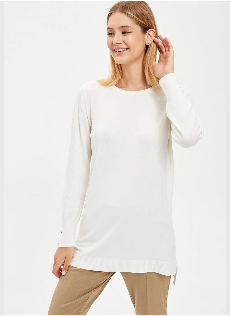 DeFacto Long Sleeve Buttoned Knit Tunic