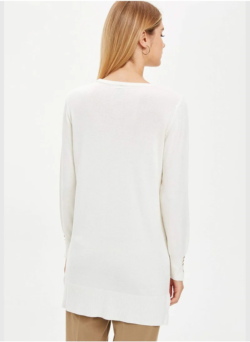 DeFacto Long Sleeve Buttoned Knit Tunic
