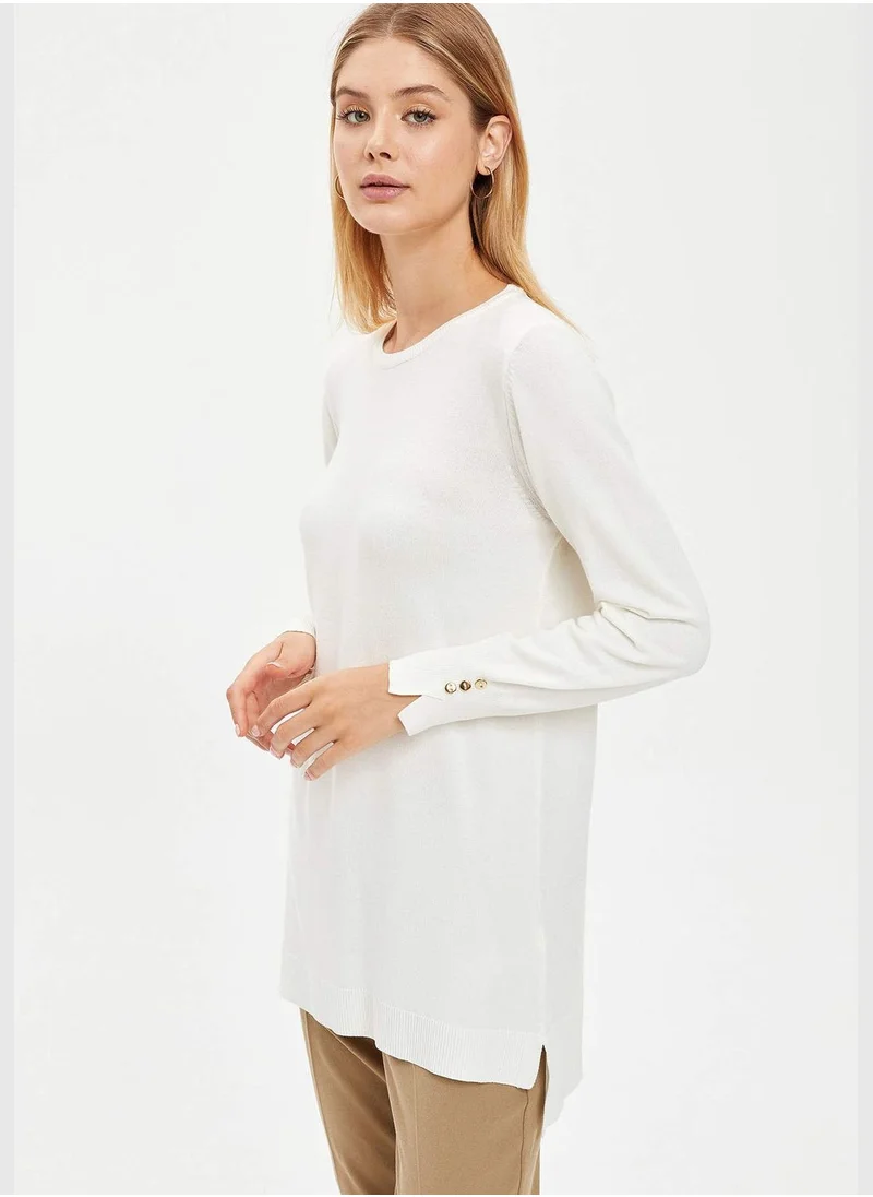 DeFacto Long Sleeve Buttoned Knit Tunic