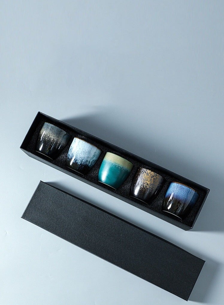 Espresso Cups Coffee Cups Mugs Handmade 5 pcs Tea Cups 150ml With Multicolour Gift Box Cups for Turkish Tea Cappuccino Latte - Image 2