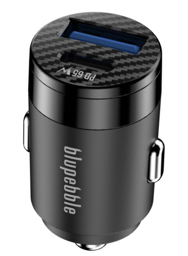 blupebble شاحن سيارة ميني بي دي سريع - شاحن سيارة USB-C من الألمنيوم بقدرة 65 واط و18 واط شحن سريع، مدمج وقوي - Image 1