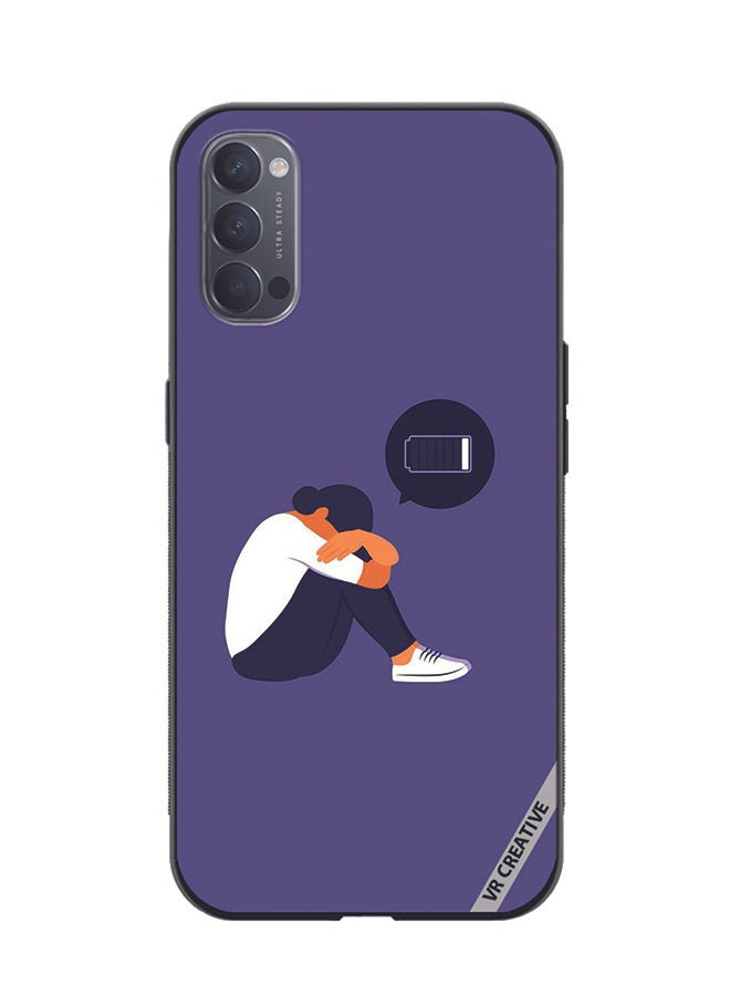 VR CREATIVE Protective Case Cover For Oppo Reno4 Pro 5G Battery Low Design Multicolour - Image 1