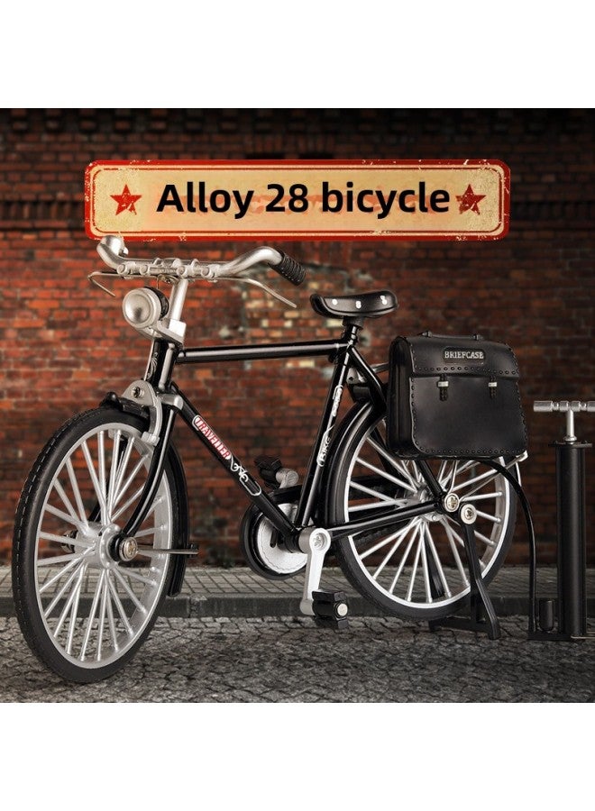 Diy Explosions Alloy Assembled Bicycle Model Toys 28 Big Bar Bicycle Ornaments Collection Wholesale-Color:【exquisite Window Gift Box】 Shock-absorbing Mountain Bike (black) - Image 2
