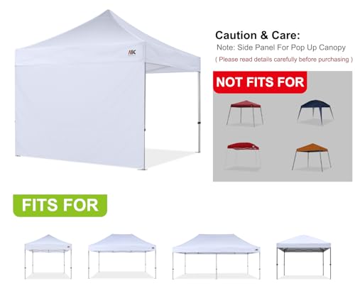 ABCCANOPY Instant Canopy SunWall 10x10 FT, 1 Pack Sidewall Only, No Frame or Top, White - Image 3