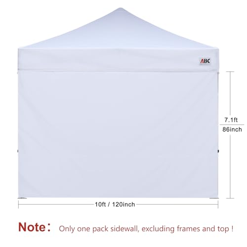 ABCCANOPY Instant Canopy SunWall 10x10 FT, 1 Pack Sidewall Only, No Frame or Top, White - Image 2
