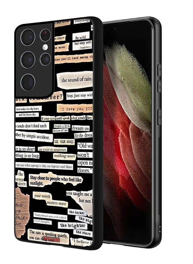 Tolwak Samsung Galaxy S21 Ultra 5G Protective Case Cover Quotes Stickers - Image 1
