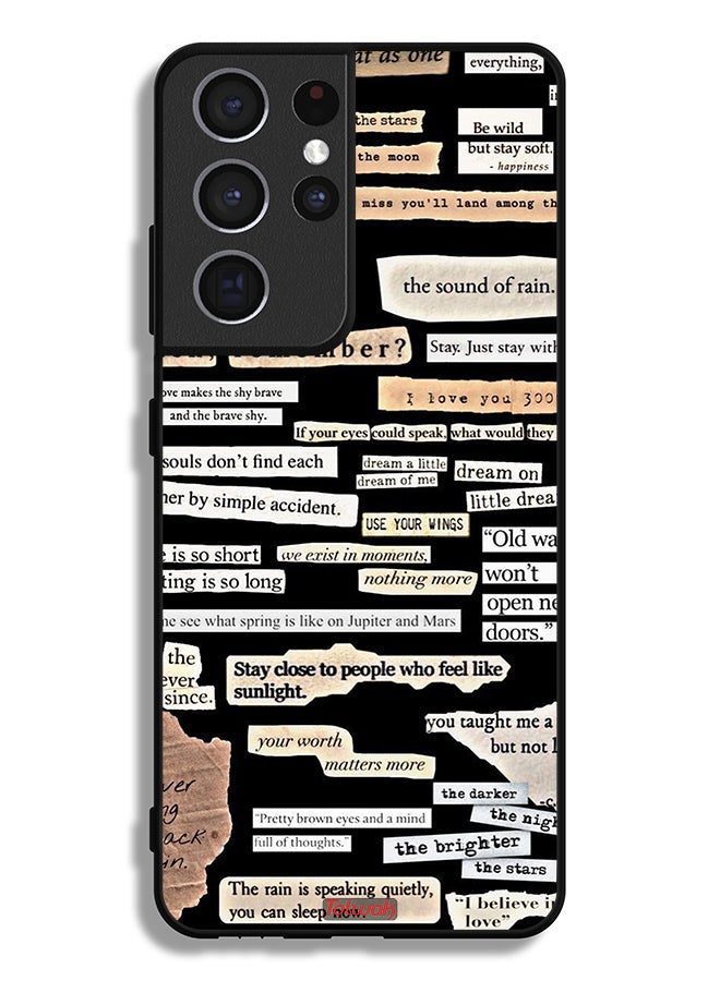 Tolwak Samsung Galaxy S21 Ultra 5G Protective Case Cover Quotes Stickers - Image 3
