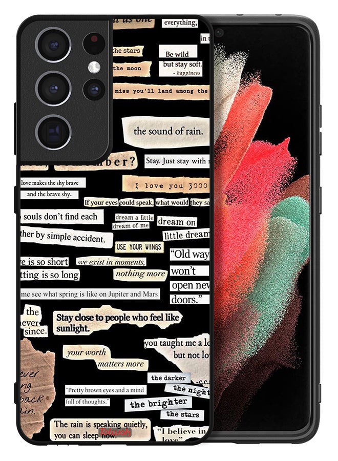 Tolwak Samsung Galaxy S21 Ultra 5G Protective Case Cover Quotes Stickers - Image 2