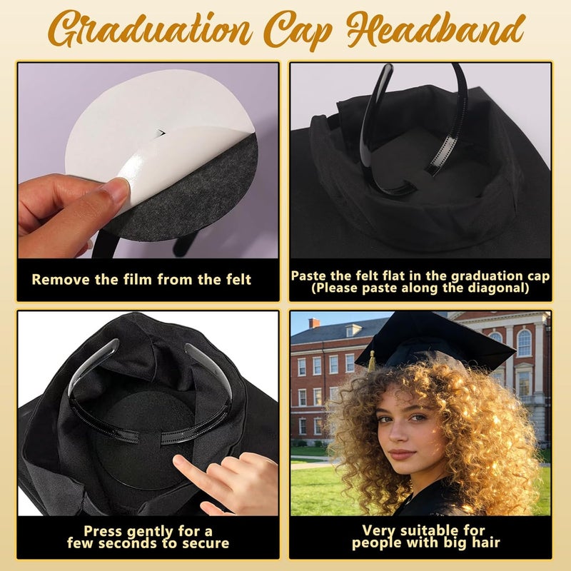 ZEYER Graduation Cap Headband Stabilizer Headband - Anti Slip Hair Band for Women, Hat Accessories for Graduates & Students - Image 3