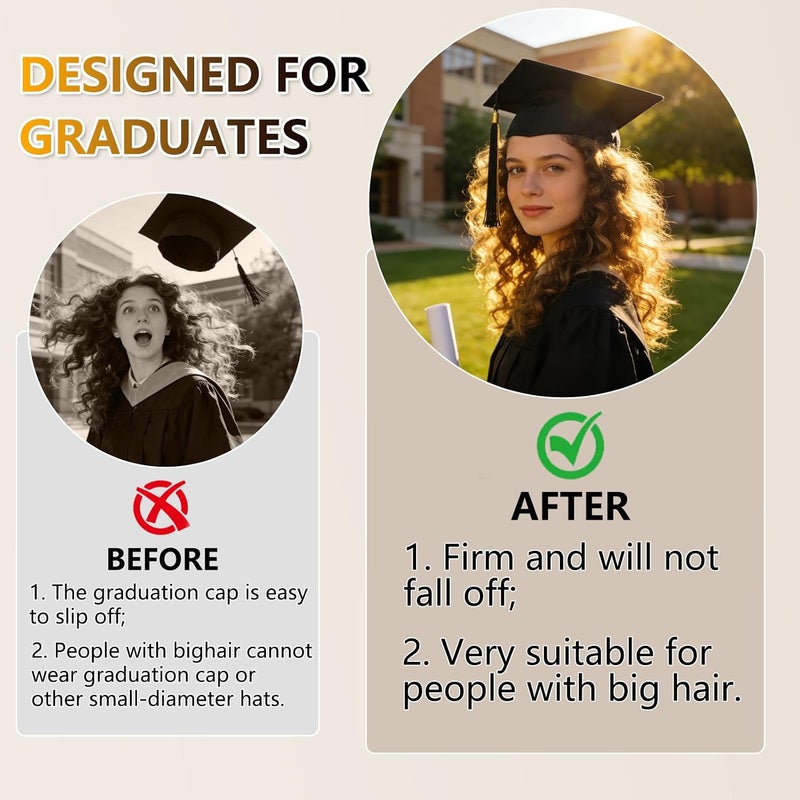 ZEYER Graduation Cap Headband Stabilizer Headband - Anti Slip Hair Band for Women, Hat Accessories for Graduates & Students - Image 4
