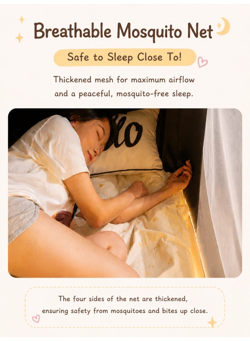 OHTEX HOME Door Style Bed Canopy Curtain Blackout Mosquito Net for Student Dorm Single Bed Privacy - Image 5