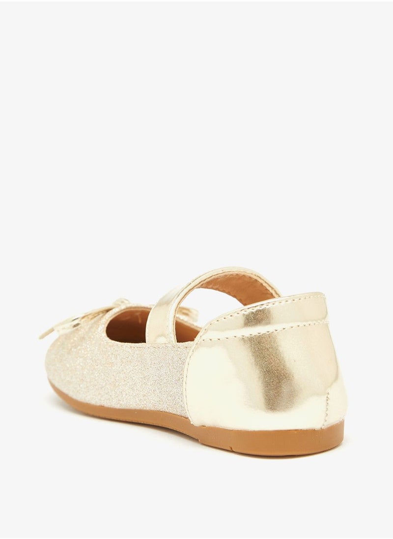Flora Bella - Flora Bella Glitter Textured Ballerina Shoes with Hook and Loop Closure - Image 1
