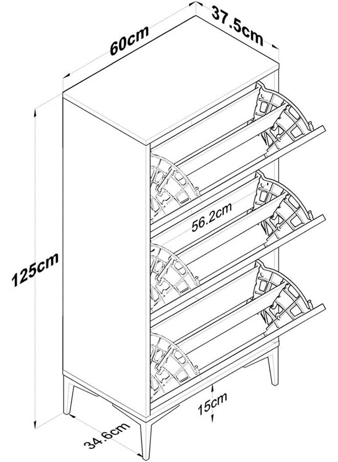 Home Canvas Otto Shoe Cabinet Walnut and White - Image 2