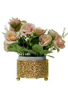 AIWANTO 2Pcs Potted Artificial Flower Decoration for Home Office Table Mini Potted Fake Flowers with Vase Centerpiece Decor  - Image 3
