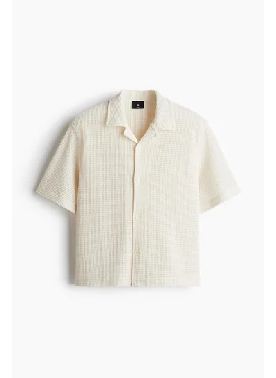 اتش اند ام Loose Fit Waffled resort shirt
